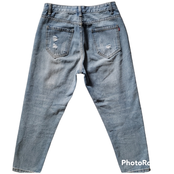 Pudr Jeans Womens Petite Light Wash High Rise Distressed Ripped Jeans Size XS - Picture 2 of 9